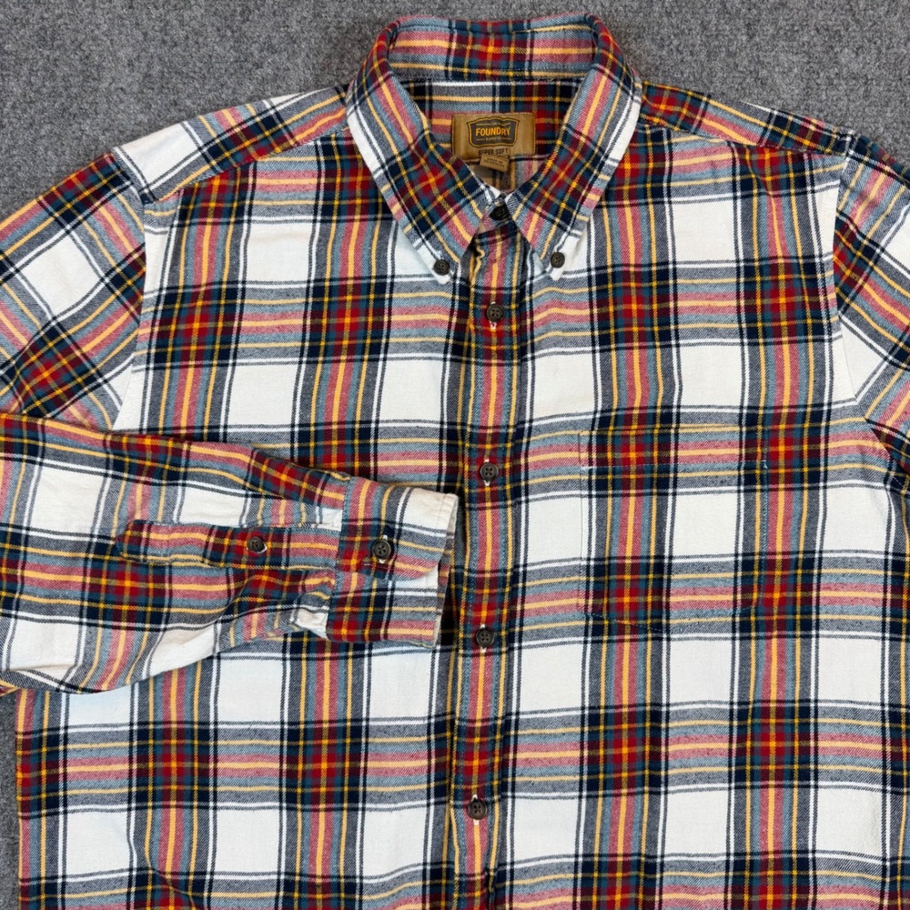 The Foundry Supply Co Mens LT Tall Super Soft Plaid Flannel Shirt Multi-Color